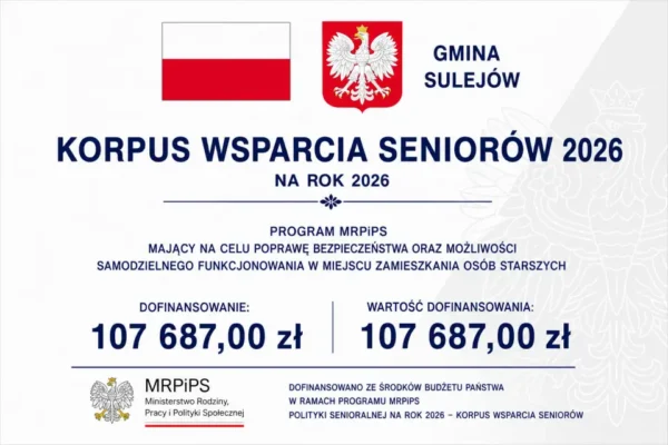 107 687 zł na usługi sąsiedzkie i opaski bezpieczeństwa dla seniorów w Sulejowie