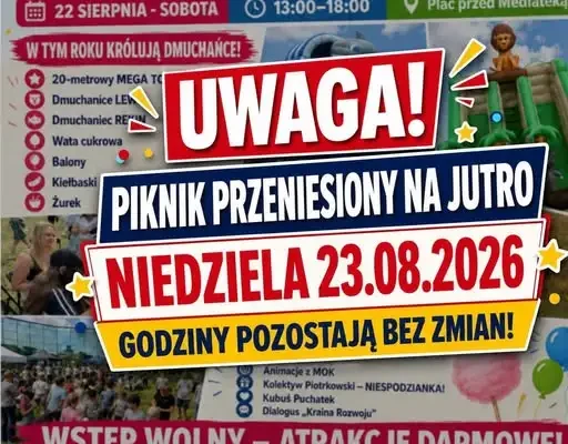 Piknik rodzinny w Piotrkowie przeniesiony na niedzielę z powodu burz
