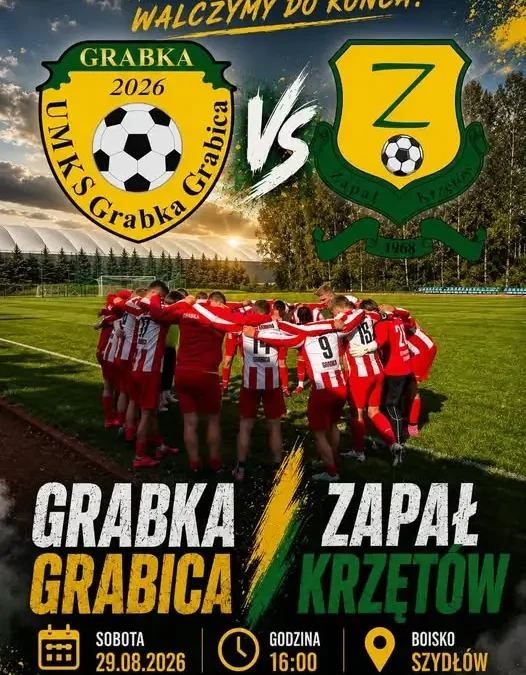 Grabka Grabica podejmie Zapał Krzętów w domowym meczu A Klasy Decathlon