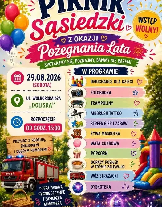 Piknik Sąsiedzki w Moszczenicy: Pożegnanie Lata z OSP i pianą
