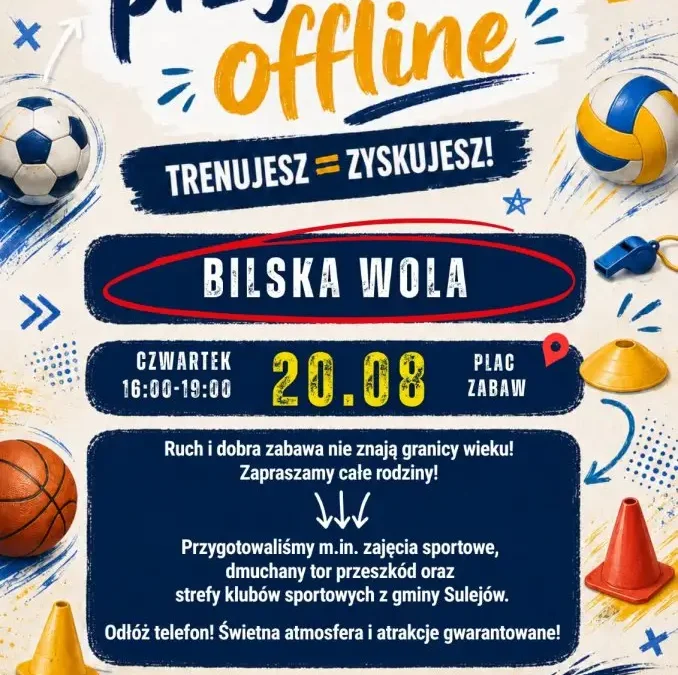 Przystanek offline w Bilskiej Woli: wydarzenie przeniesione na czwartek