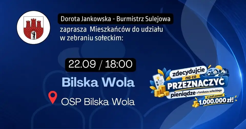 Zebranie sołeckie w Bilskiej Woli – mieszkańcy zdecydują o funduszu sołeckim