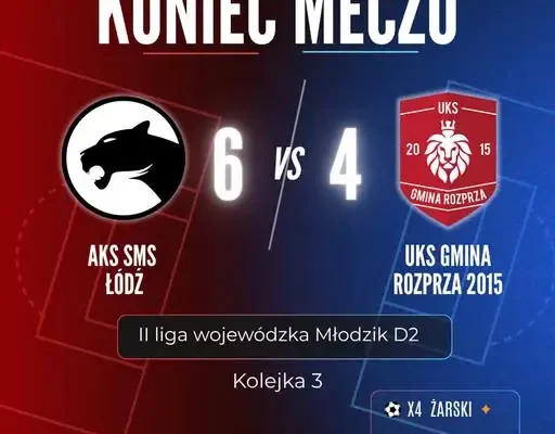 Rocznik 2015 UKS Gmina Rozprza przegrywa w Łodzi z AKS SMS 4:6