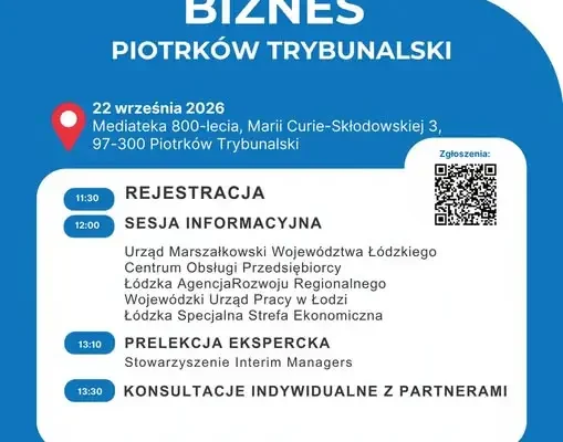 Łódzkie Inspiruje Biznes w Piotrkowie Trybunalskim – bezpłatne spotkanie dla przedsiębiorców