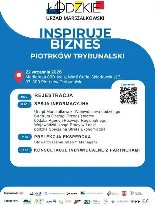 Łódzkie Inspiruje Biznes w Piotrkowie Trybunalskim – bezpłatne spotkanie dla przedsiębiorców