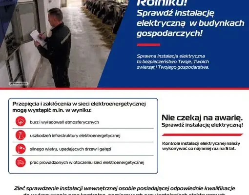 Rolniku! Sprawdź instalację elektryczną w gospodarstwie – apel PGE Dystrybucja