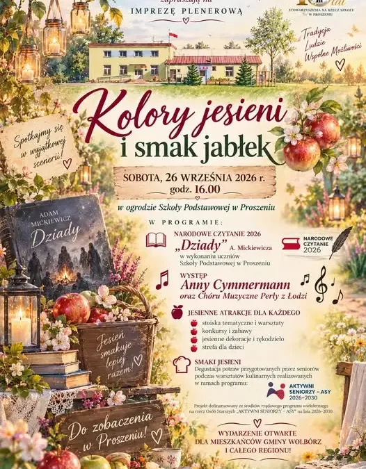 Jesienna impreza plenerowa w ogrodzie szkoły w Proszeniu – 26 września