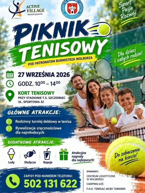 Piknik tenisowy w Wolborzu – sportowa niedziela dla całych rodzin