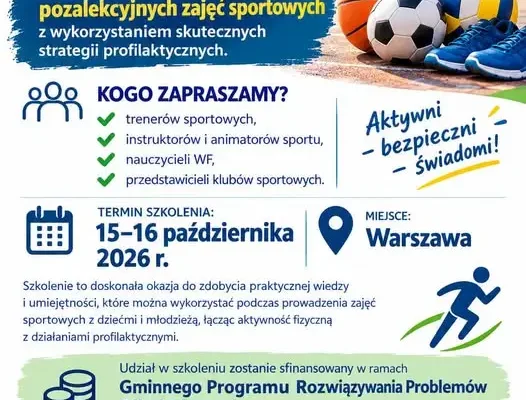 Kurs dla trenerów i nauczycieli WF – profilaktyka przez sport w Warszawie