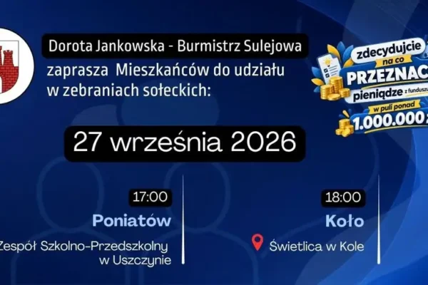 Zebrania sołeckie w Poniatowie i Kole – mieszkańcy zdecydują o funduszu sołeckim