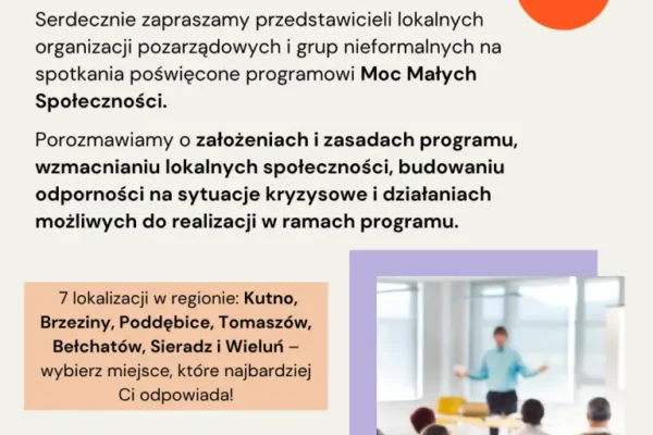 Moc Małych Społeczności – Łódzkie 2026: Rusza nabór na spotkania i webinary
