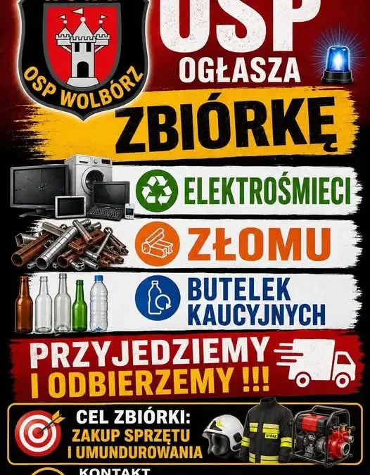 OSP Wolbórz dziękuje za wsparcie zbiórki na sprzęt i umundurowanie