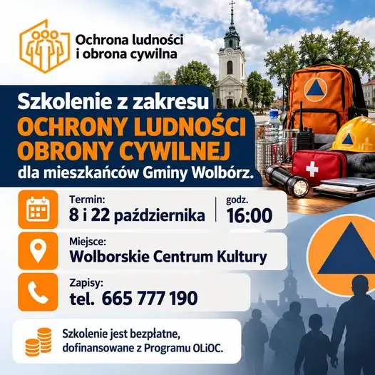 Bezpłatne szkolenie z ochrony ludności i obrony cywilnej dla mieszkańców gminy Wolbórz