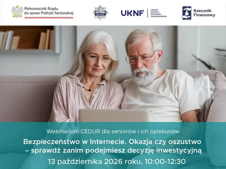 Bezpłatne webinarium KNF: jak seniorzy mogą ustrzec się przed fałszywymi inwestycjami w sieci