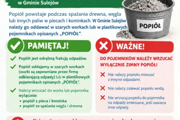 Jak prawidłowo przygotować popiół do odbioru? Ważne zasady dla mieszkańców