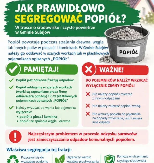 Jak prawidłowo przygotować popiół do odbioru? Ważne zasady dla mieszkańców